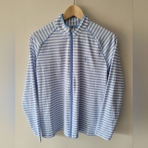 Coolibar Sandbar UPF 50+ Water Jacket, Medium, Blue & White Striped